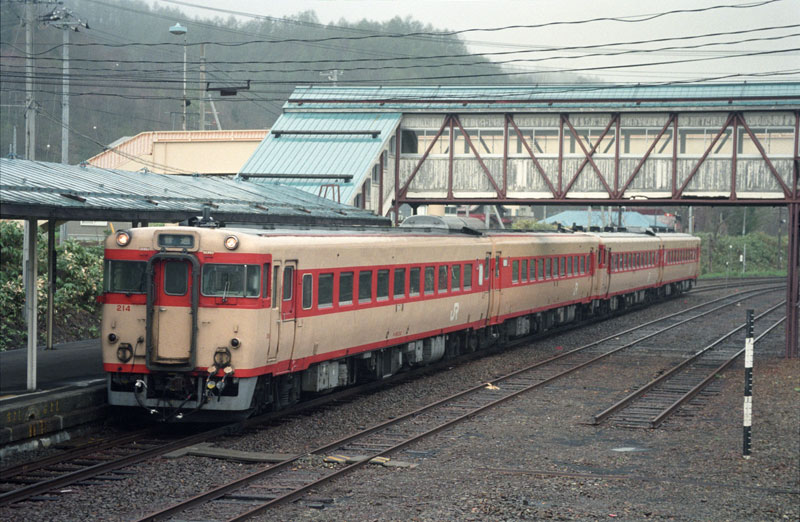 1996.5.24　清水沢駅　臨キハ56×4　1/250sec f4.5　FE　28-85　ネガ400